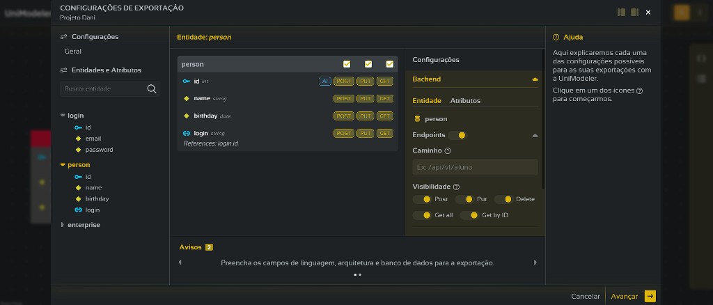 Configure o backend